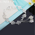 925 sterling silver bracelet beautiful flowers